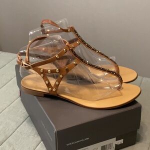 Vince Camuto Brown Studded Sandals